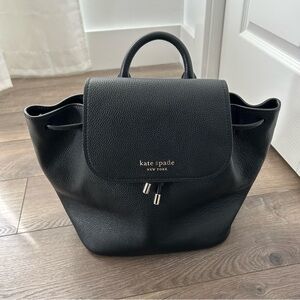 Kate Spade Black Leather Backpack